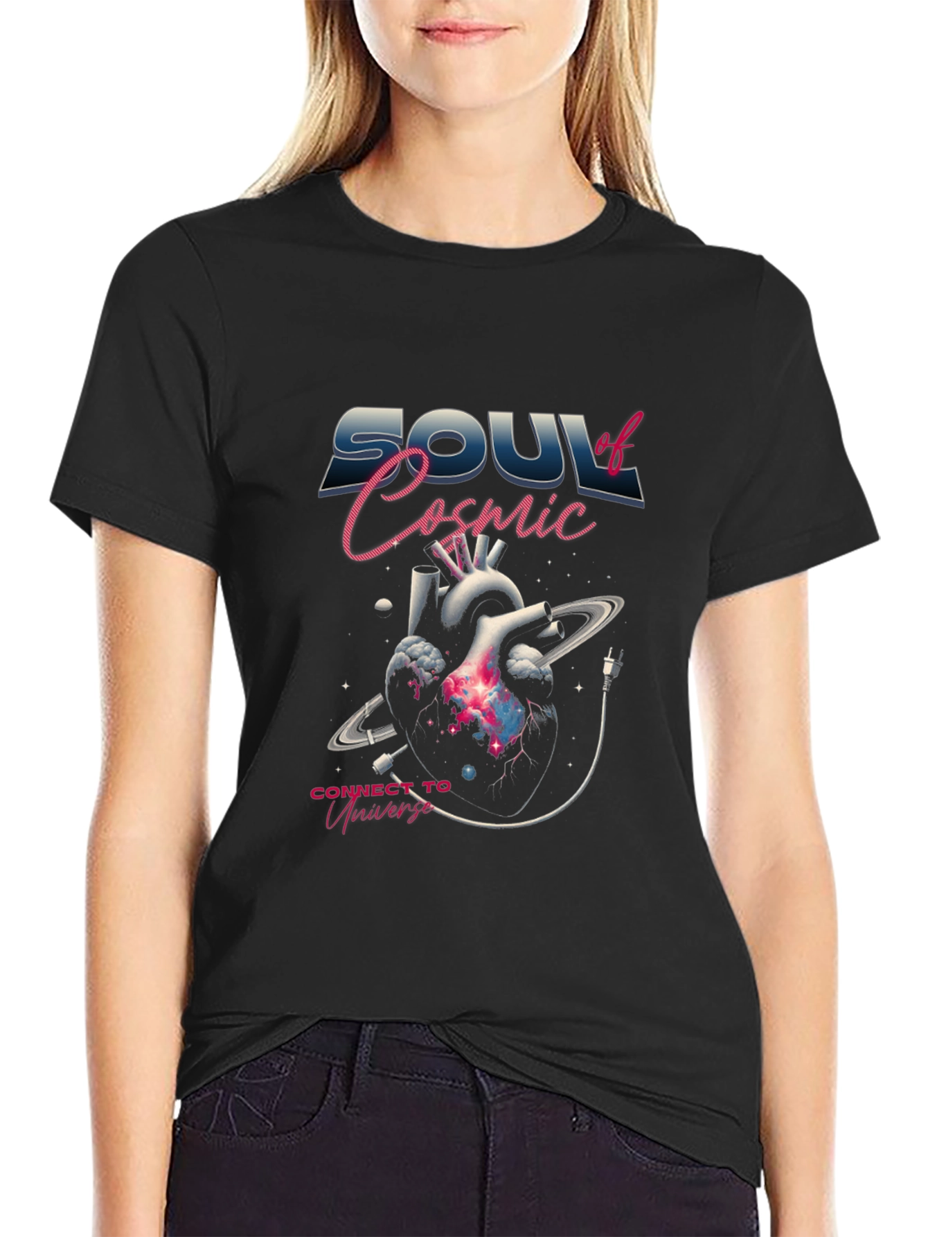 Soul of Cosmic Universe Black T-Shirt