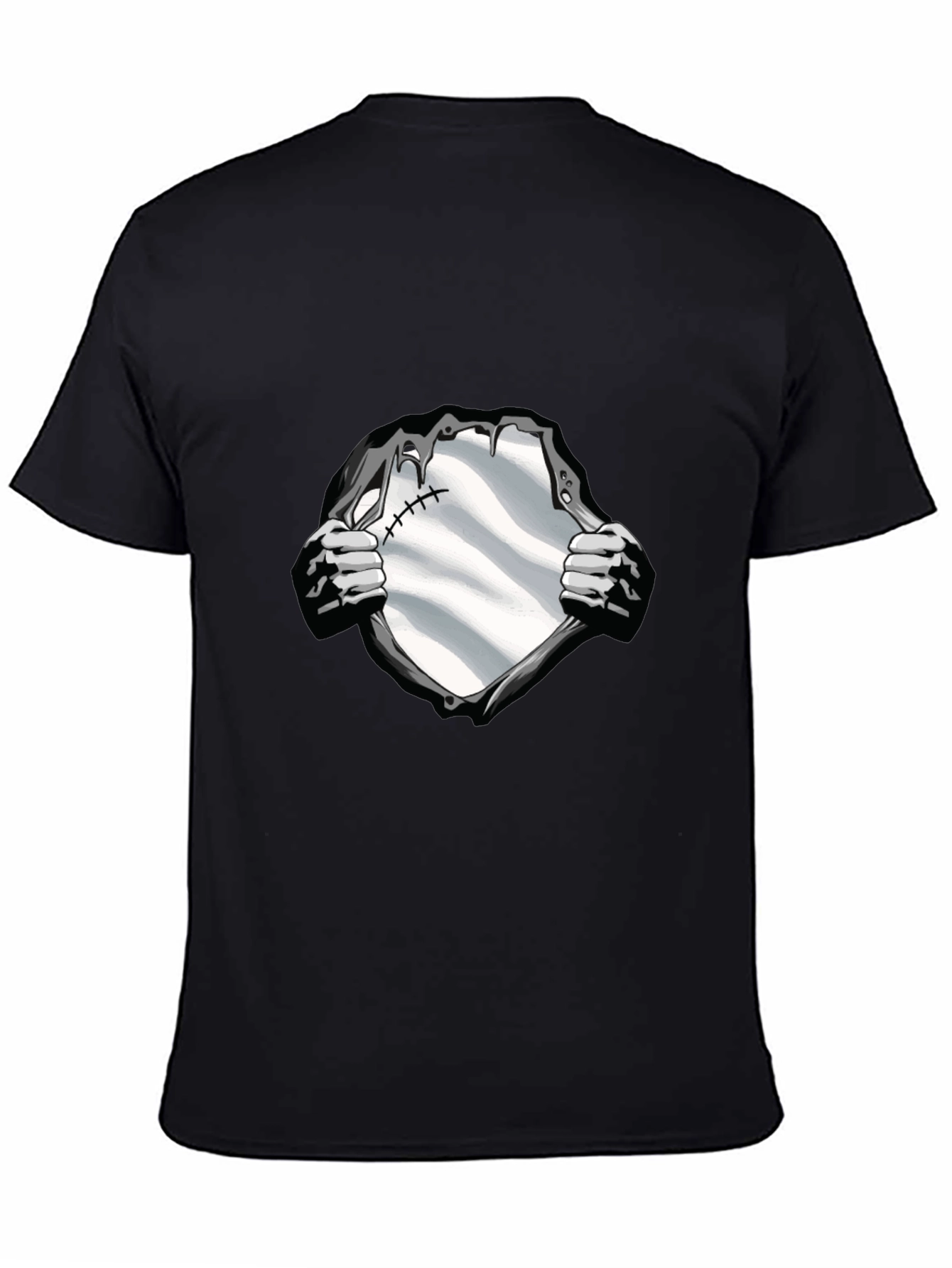 Superhero Reveal Graphic Tee - Black Cotton Blend