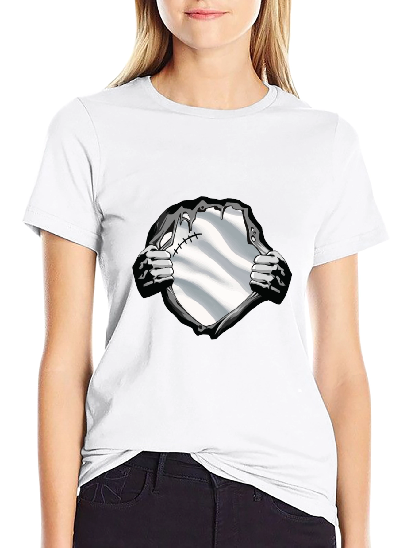 Superhero Reveal Graphic Tee - Black Cotton Blend