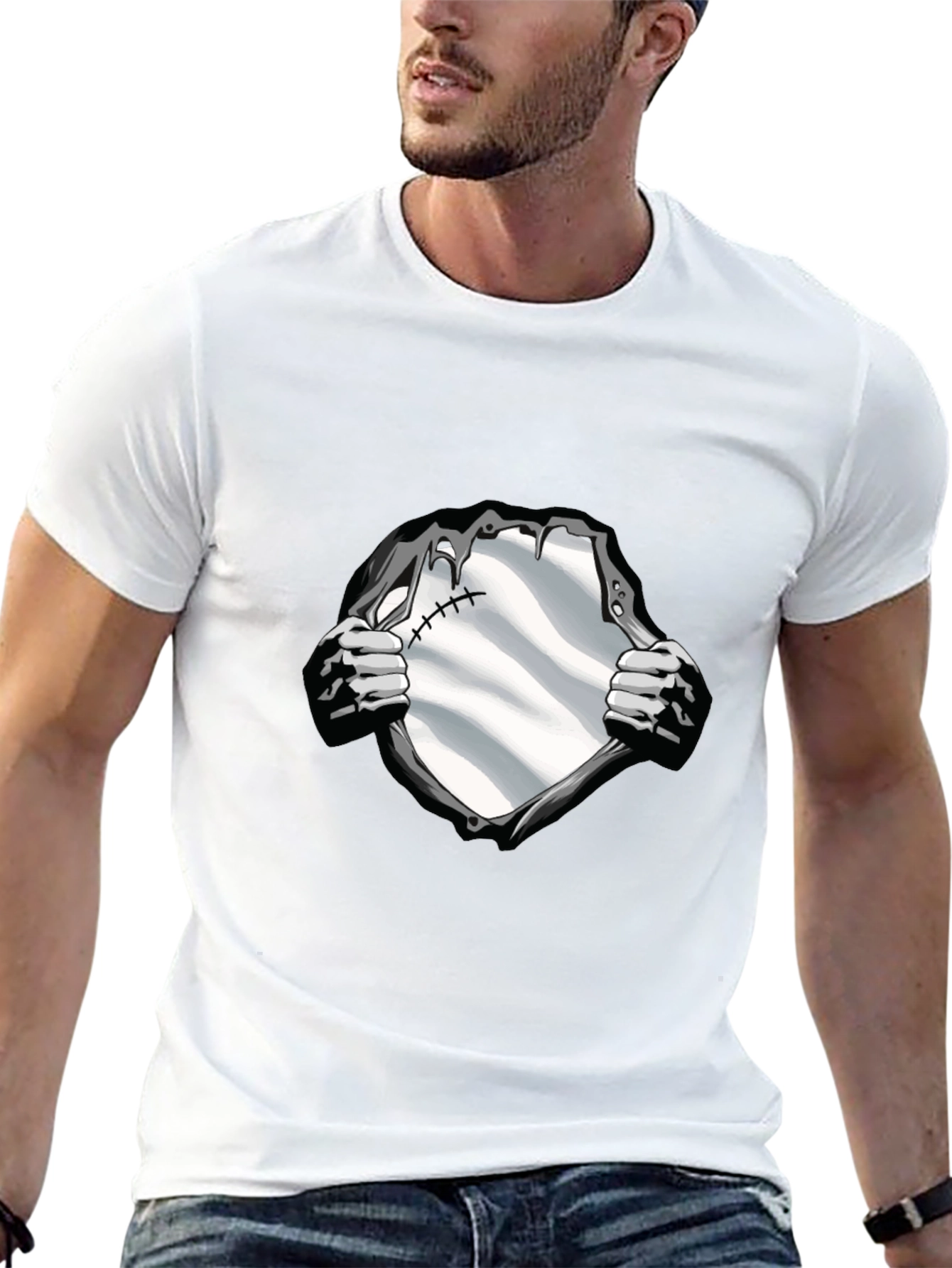 Superhero Reveal Graphic Tee - Black Cotton Blend