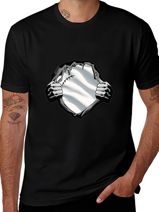 Superhero Reveal Graphic Tee - Black Cotton Blend