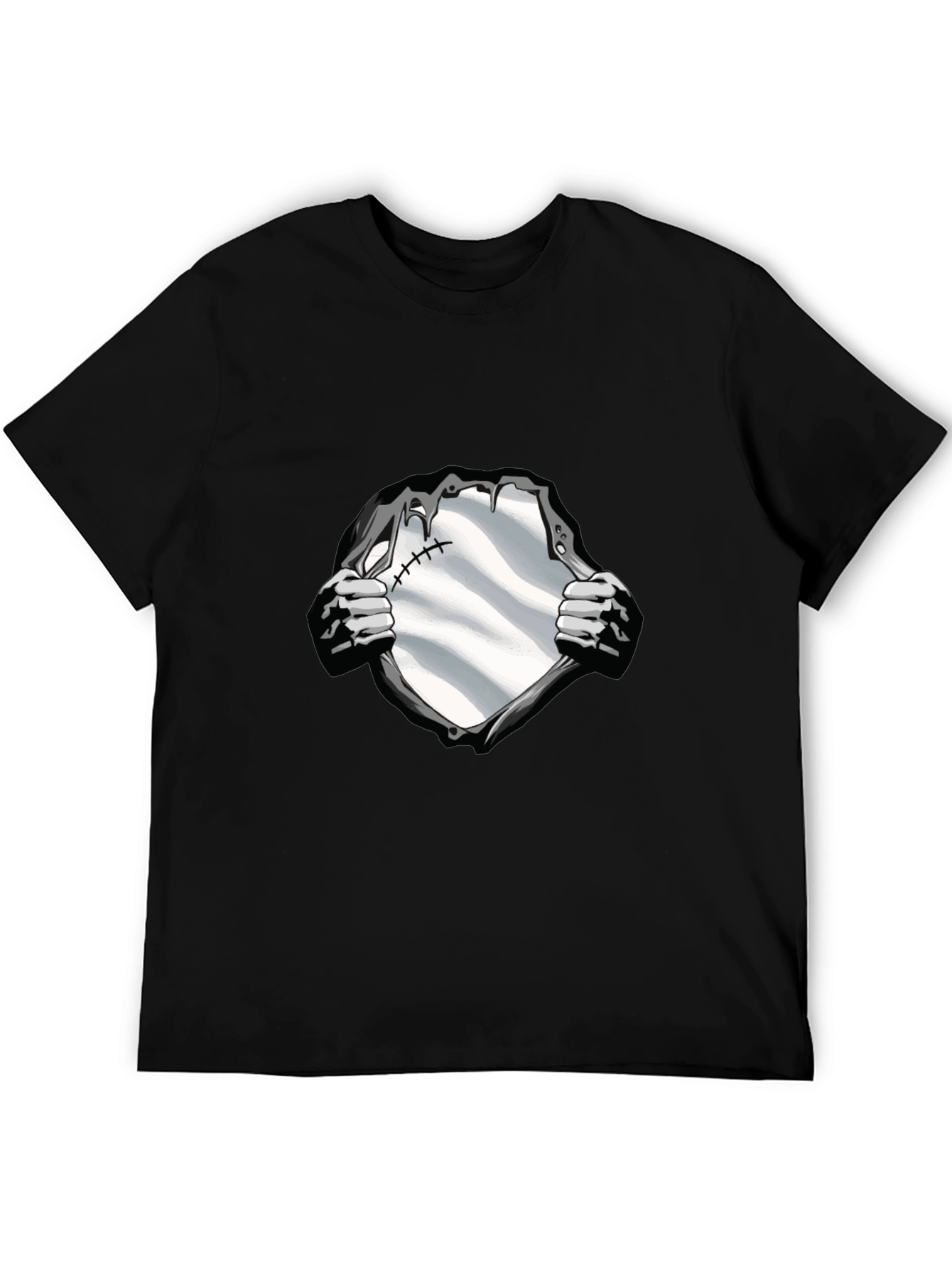 Superhero Reveal Graphic Tee - Black Cotton Blend