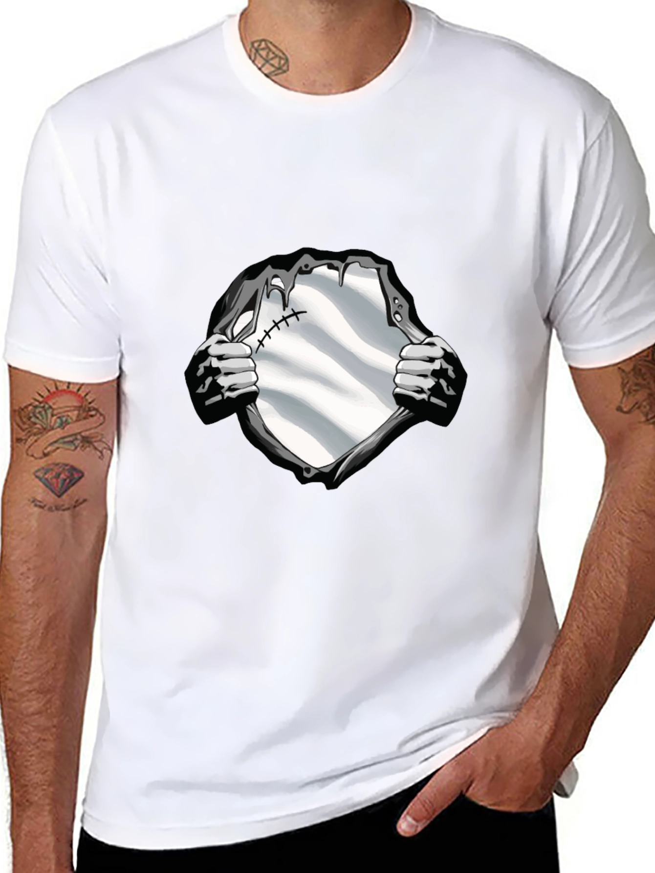 Superhero Reveal Graphic Tee - Black Cotton Blend