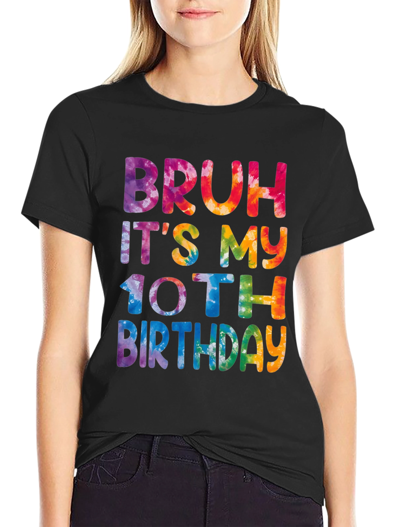 Bruh Its My 10th Birthday Tie-Dye Graphic Tee