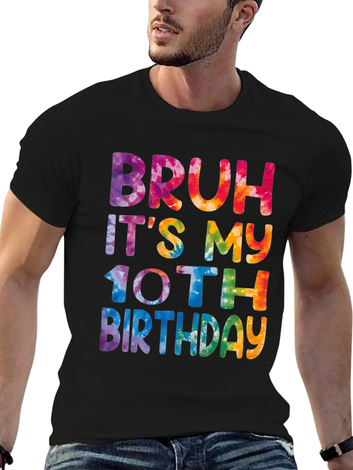 Bruh Its My 10th Birthday Tie-Dye Graphic Tee