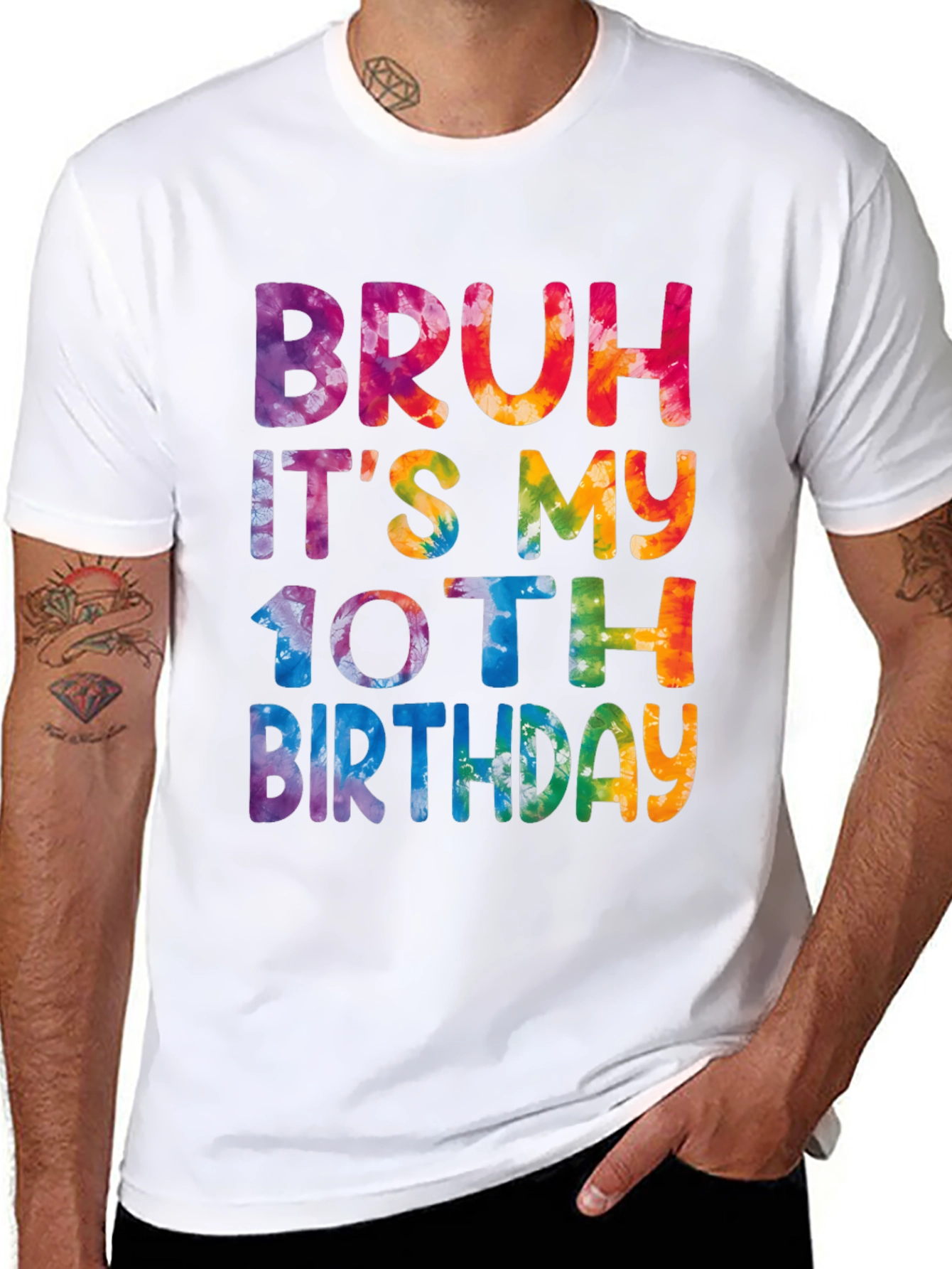 Bruh Its My 10th Birthday Tie-Dye Graphic Tee