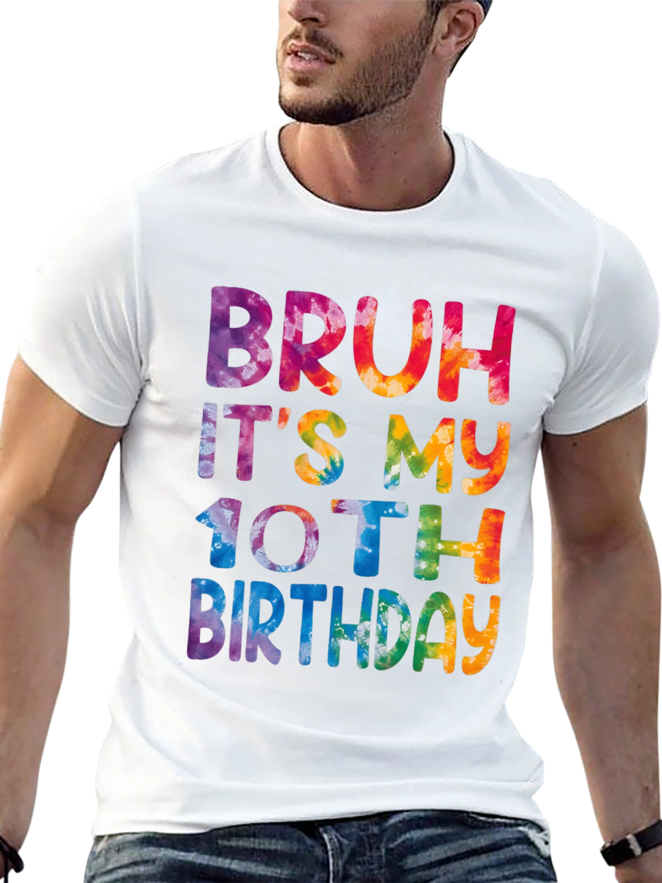 Bruh Its My 10th Birthday Tie-Dye Graphic Tee