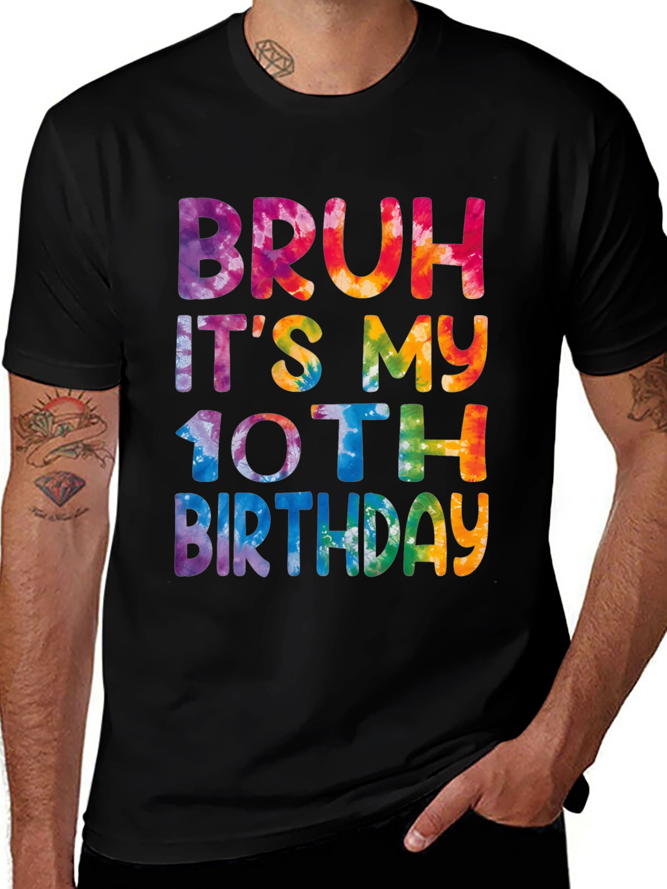 Bruh Its My 10th Birthday Tie-Dye Graphic Tee