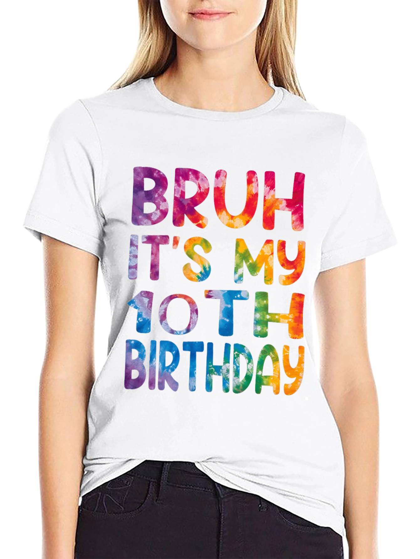 Bruh Its My 10th Birthday Tie-Dye Graphic Tee