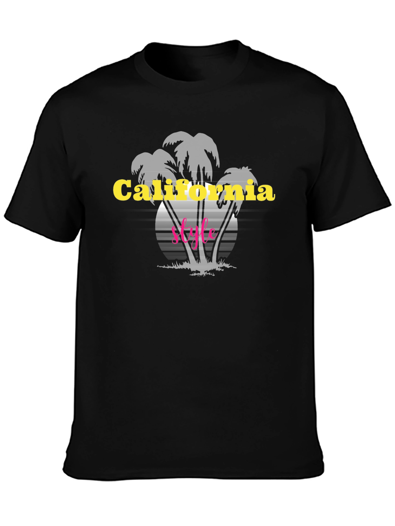 California Style Black Graphic T-Shirt