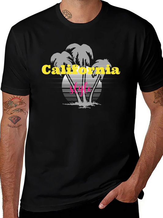 California Style Black Graphic T-Shirt
