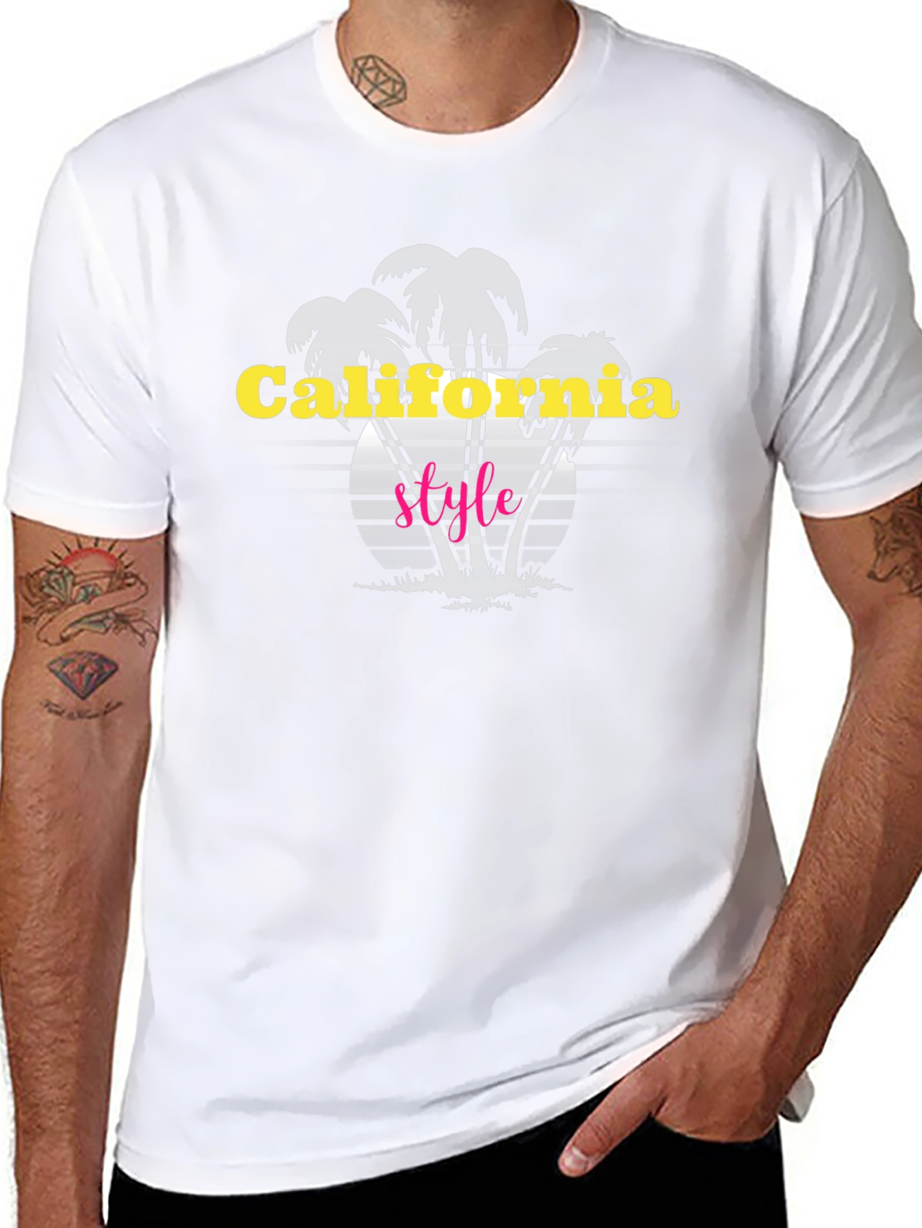 California Style Black Graphic T-Shirt