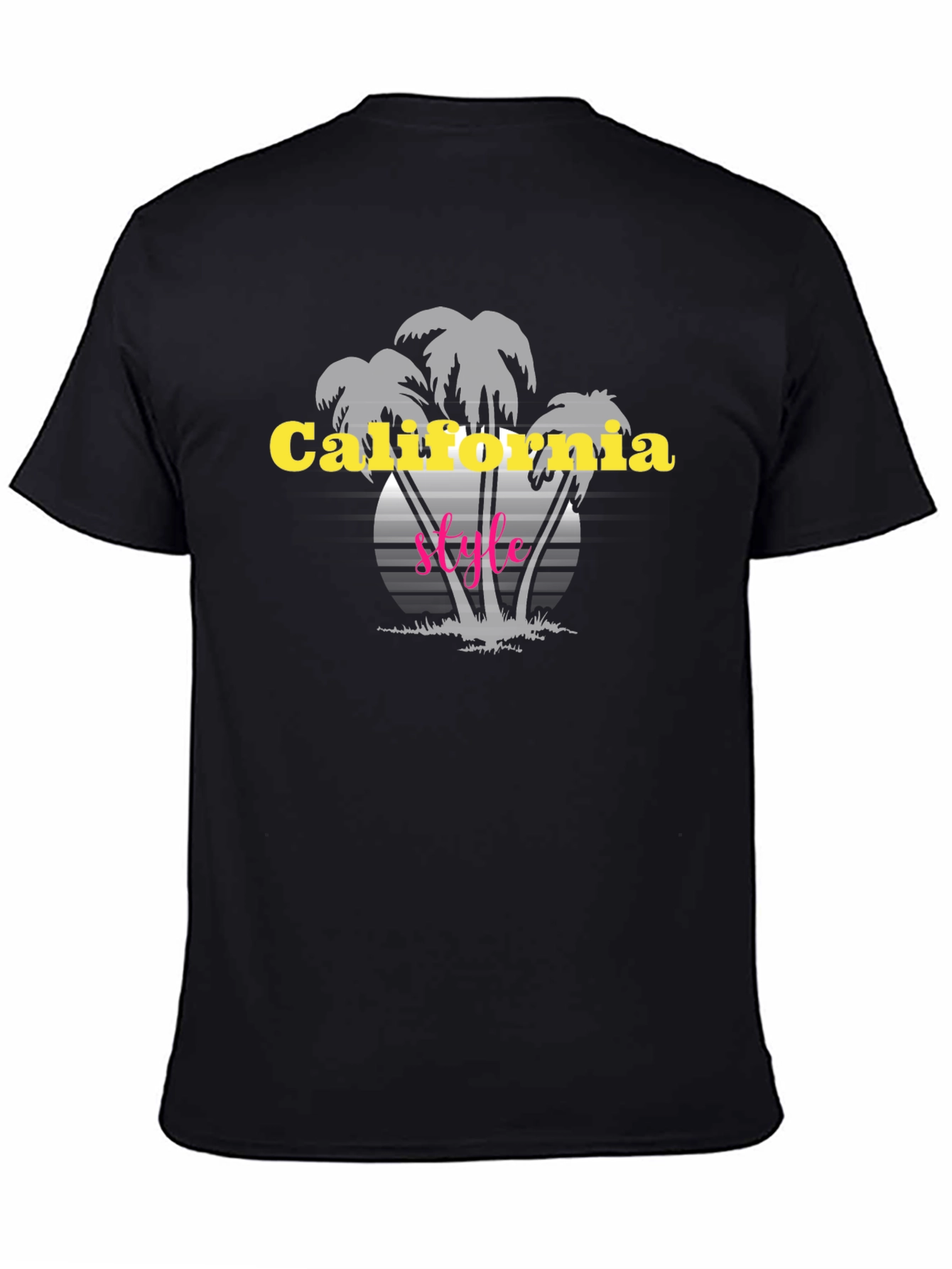 California Style Black Graphic T-Shirt