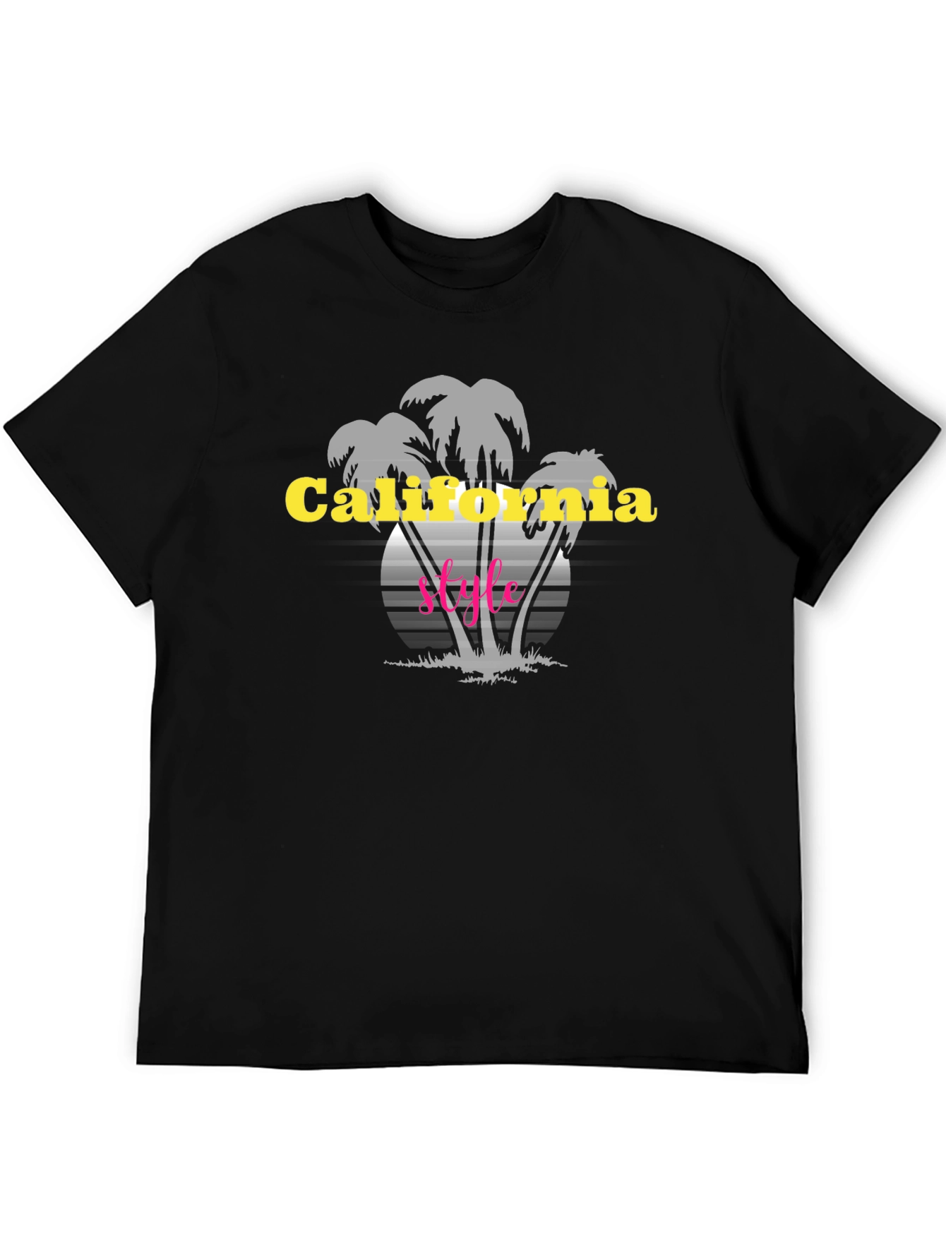 California Style Black Graphic T-Shirt