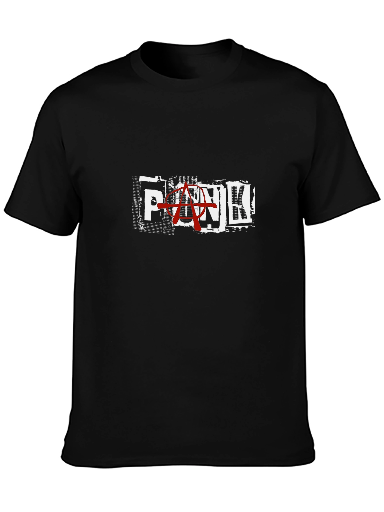 Punk Anarchy Graphic Print Black T-Shirt