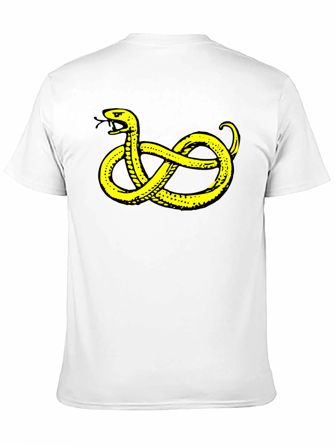 Black T-Shirt with Yellow Snake Design