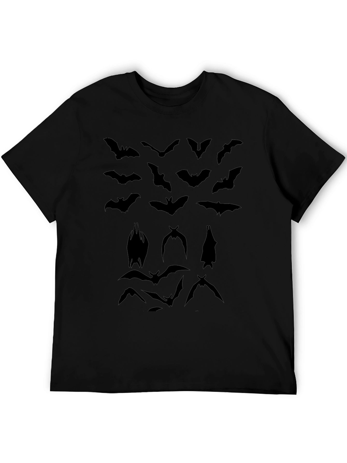 Bat Graphic Tee - Black Cotton T-Shirt