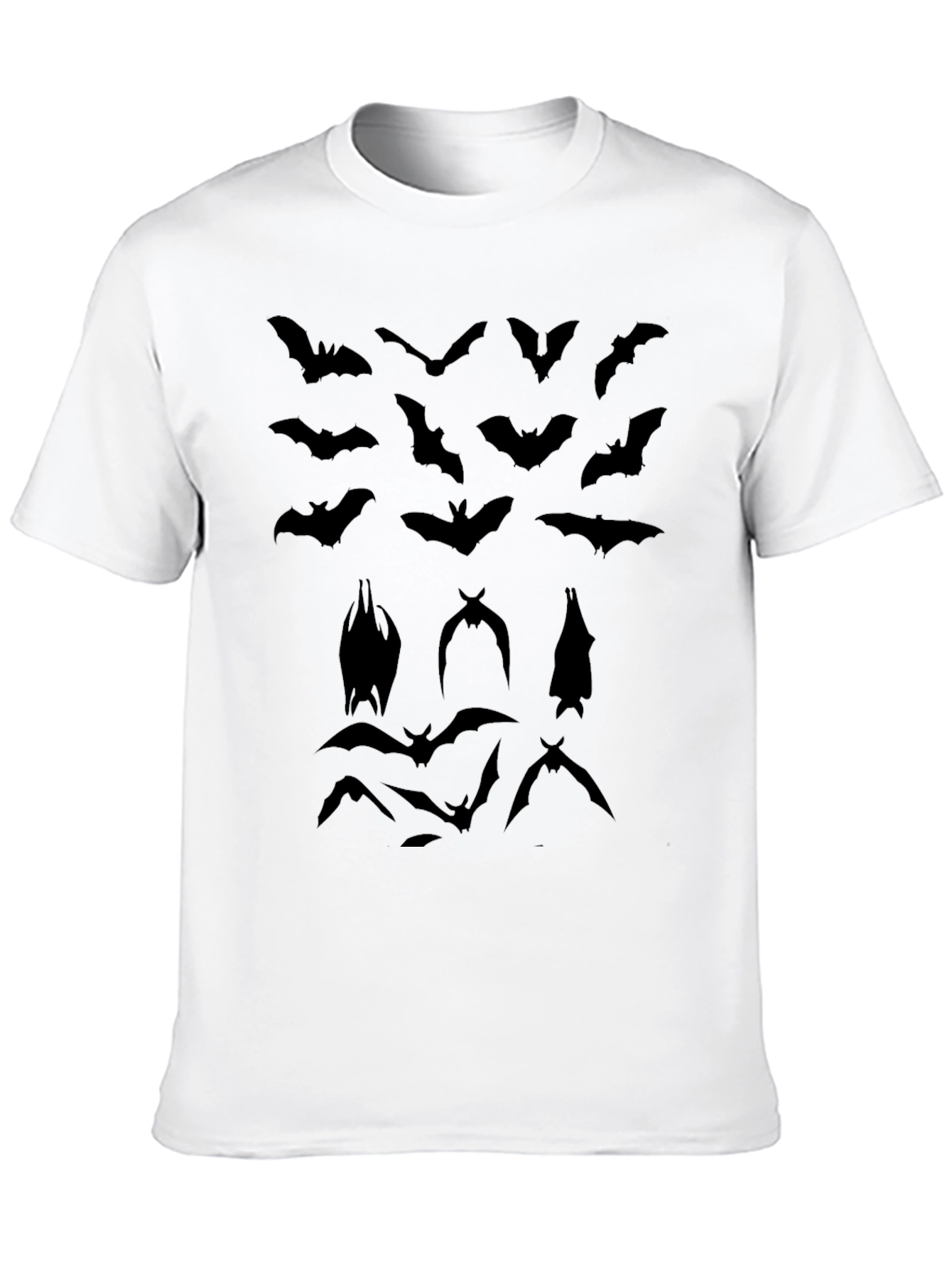 Bat Graphic Tee - Black Cotton T-Shirt
