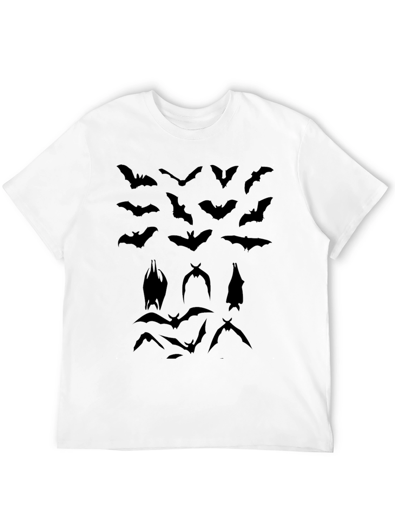 Bat Graphic Tee - Black Cotton T-Shirt