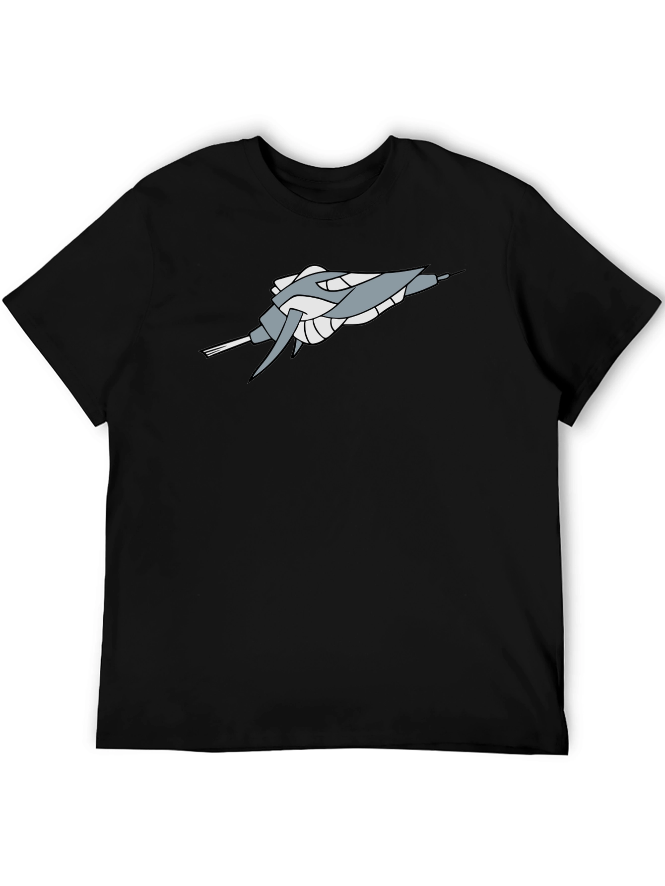 Sci-Fi Spaceship Graphic Black Tee - Stylish Geek Chic
