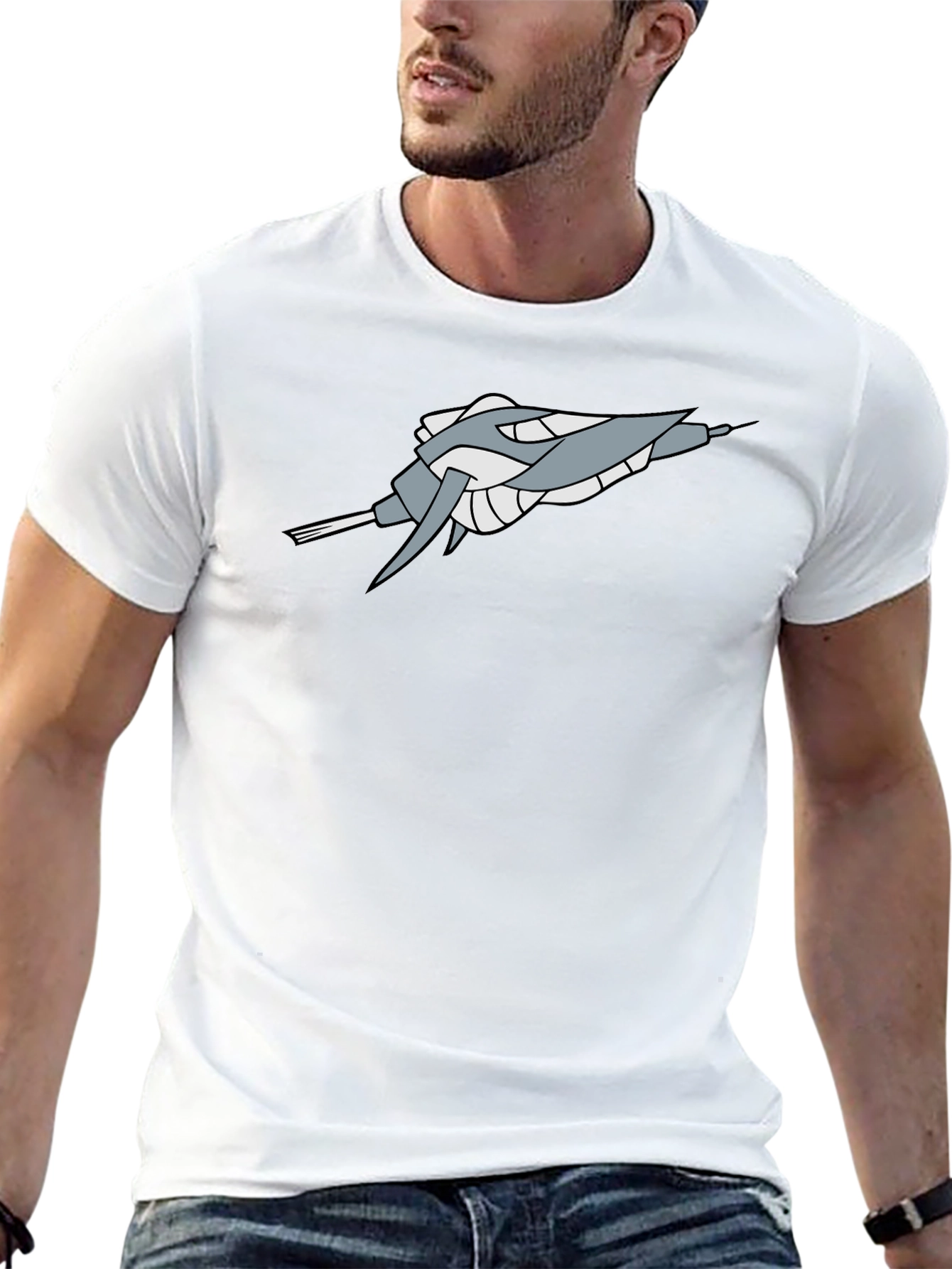 Sci-Fi Spaceship Graphic Black Tee - Stylish Geek Chic