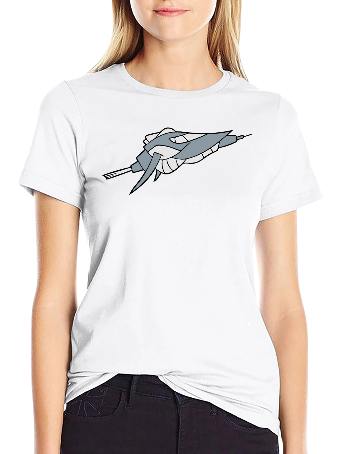 Sci-Fi Spaceship Graphic Black Tee - Stylish Geek Chic