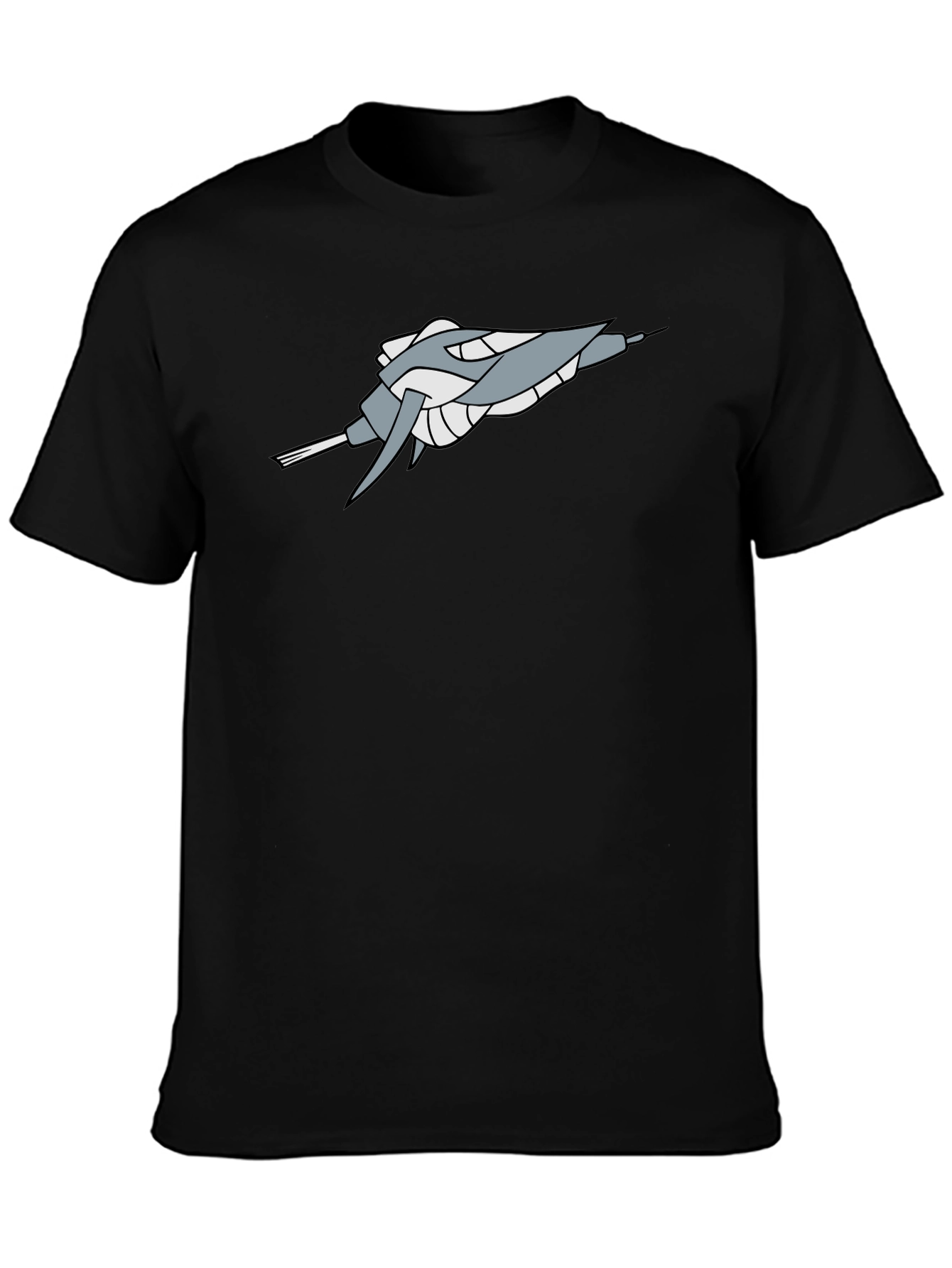 Sci-Fi Spaceship Graphic Black Tee - Stylish Geek Chic