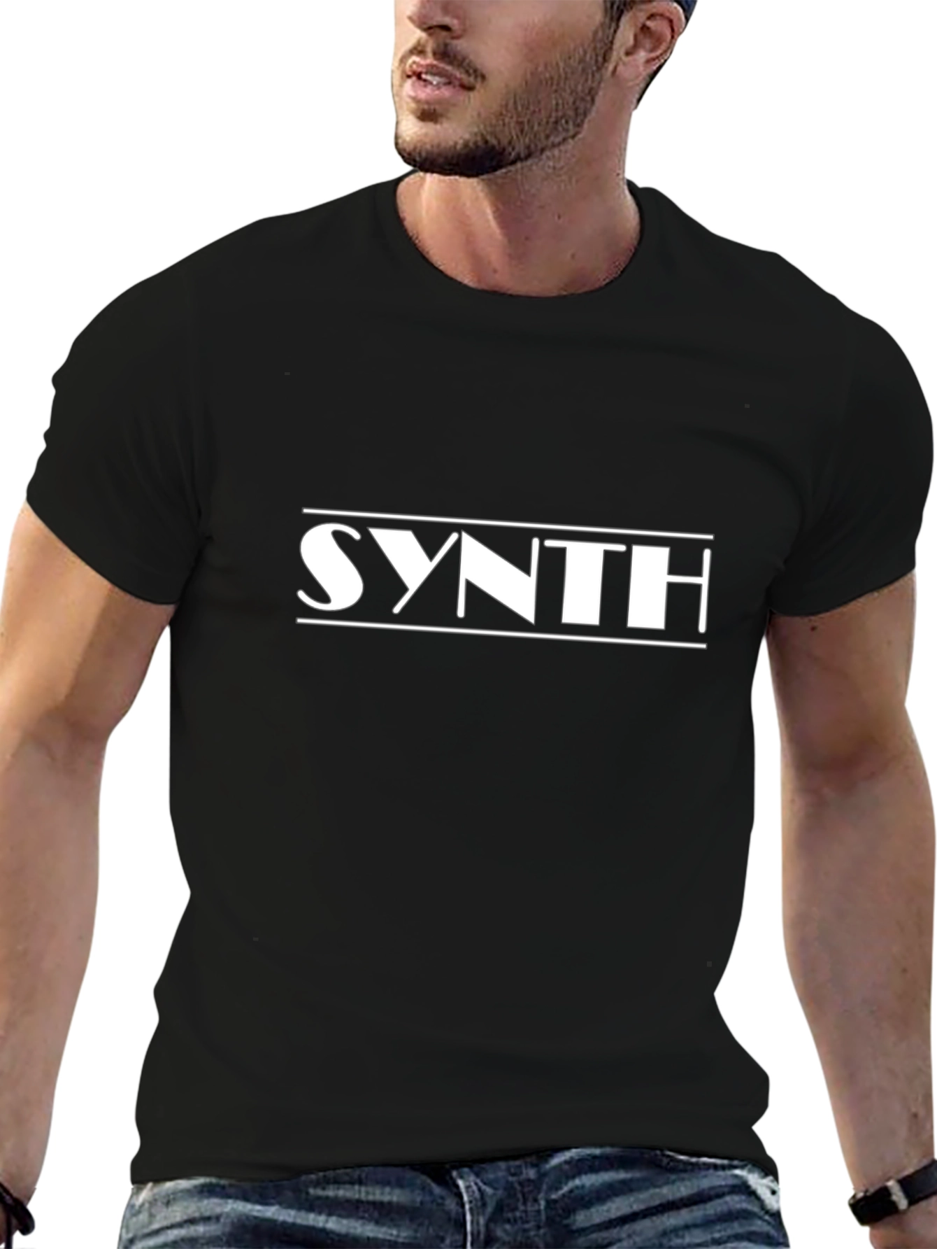 Synth Black T-Shirt - Modern Minimalist Design