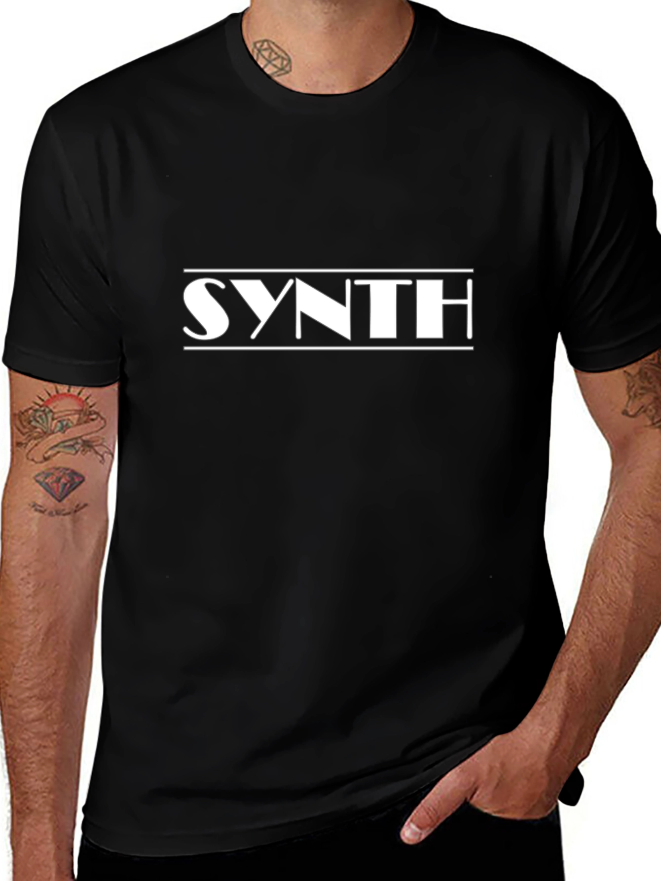 Synth Black T-Shirt - Modern Minimalist Design