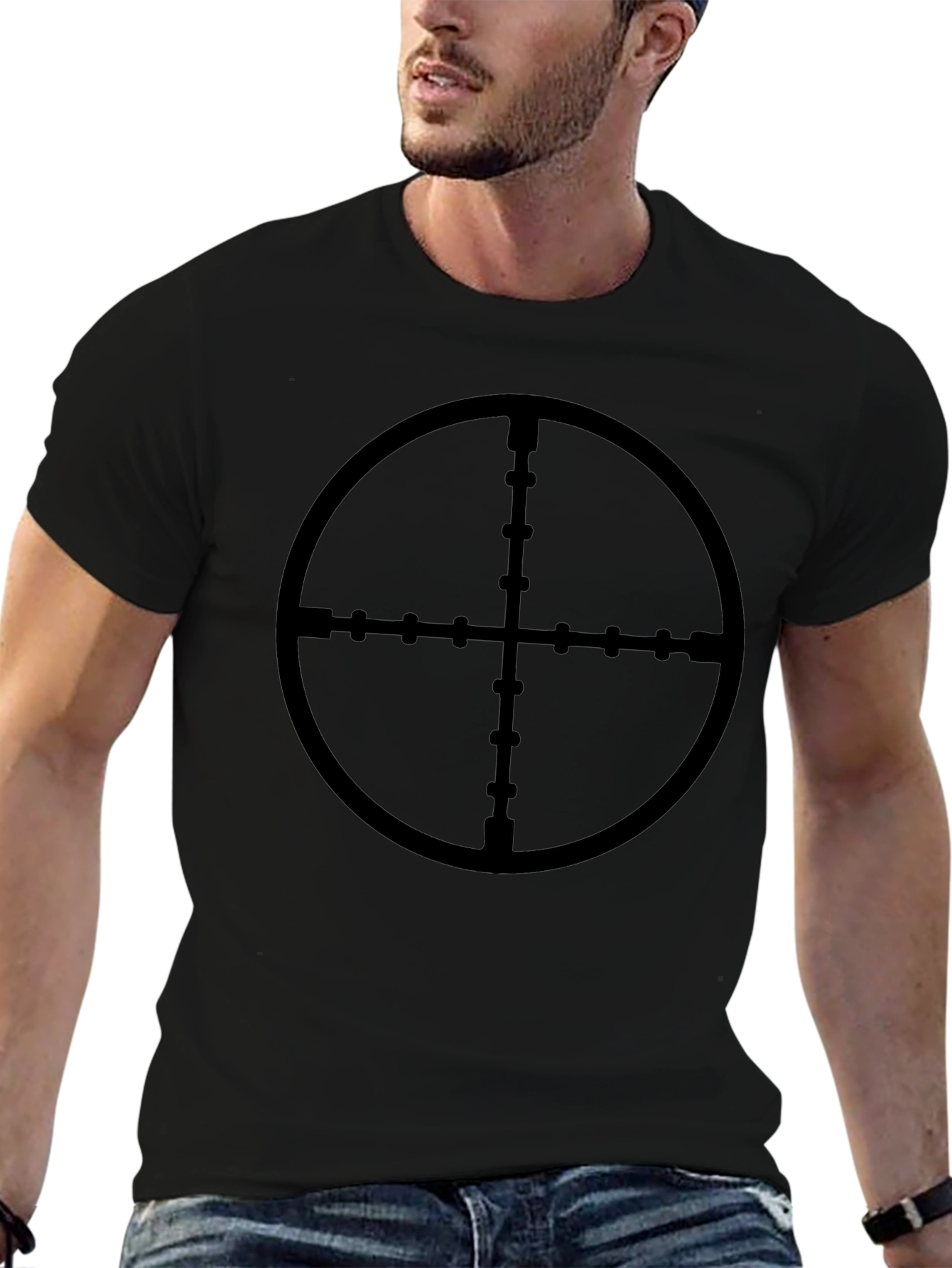 Sniper Scope Target T-Shirt - Black Cotton Tee