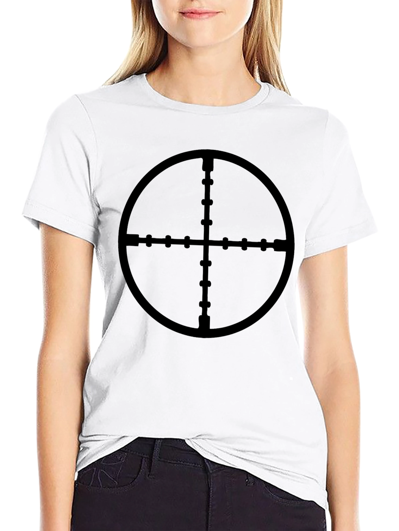 Sniper Scope Target T-Shirt - Black Cotton Tee