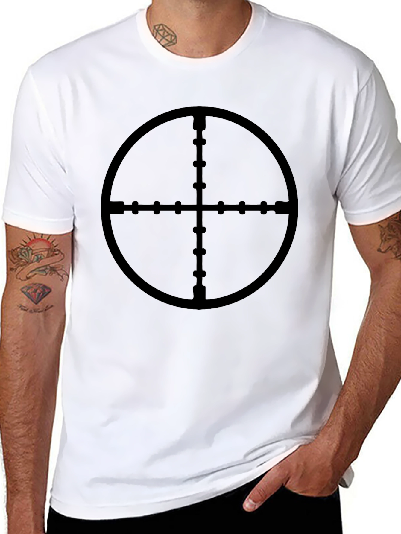 Sniper Scope Target T-Shirt - Black Cotton Tee