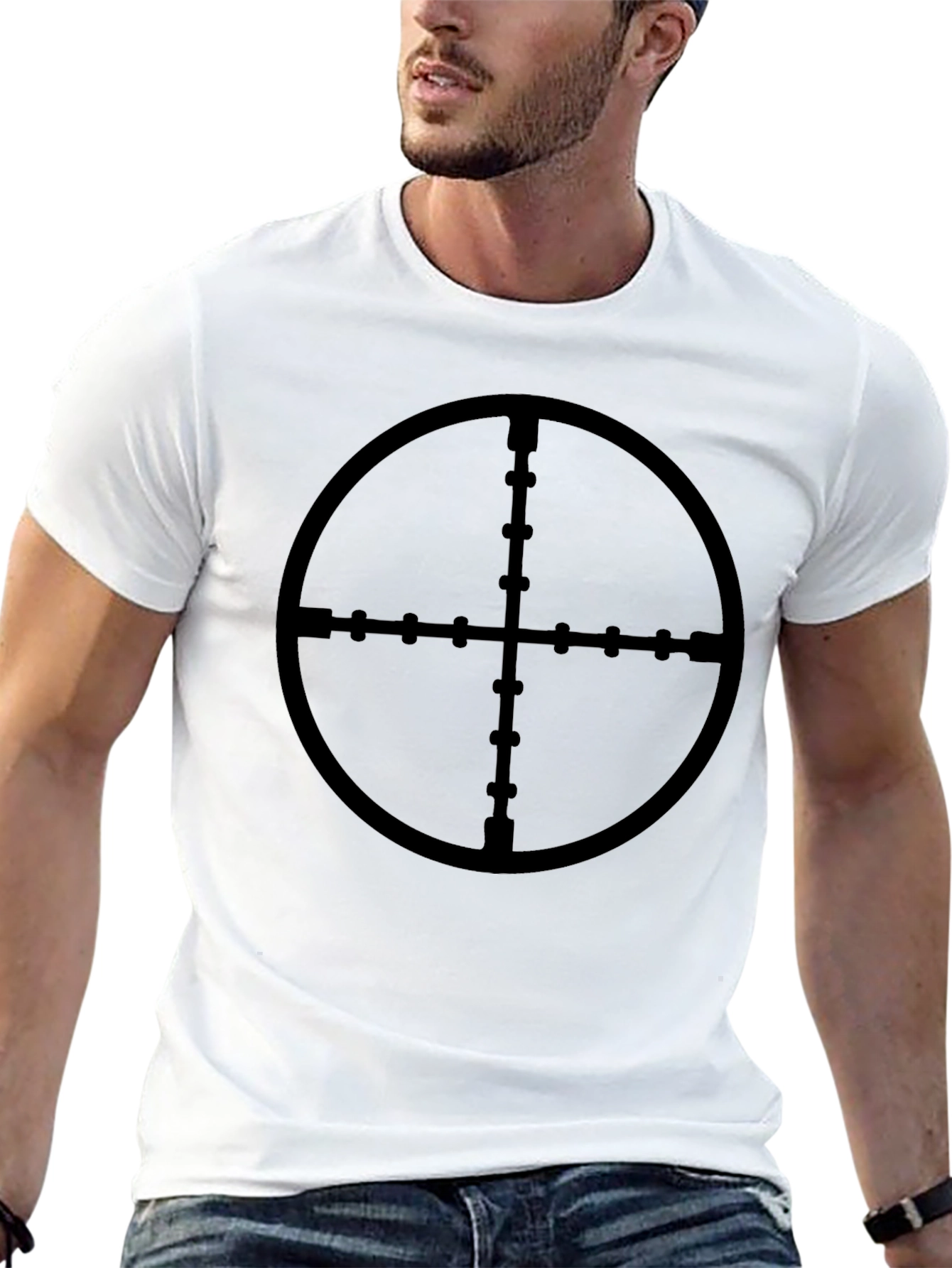 Sniper Scope Target T-Shirt - Black Cotton Tee