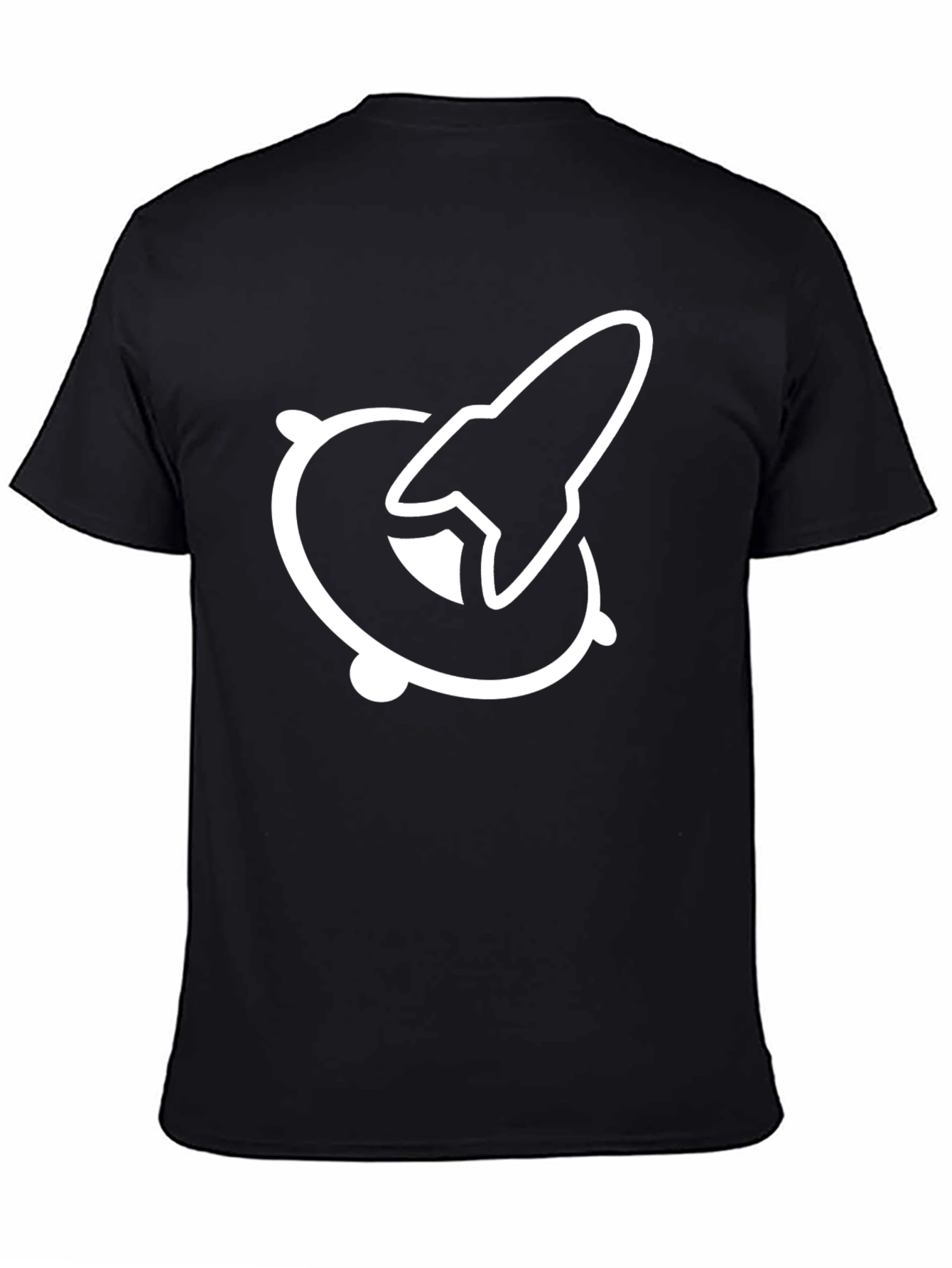 Rocket Orbit Graphic Tee - Black Cotton T-Shirt