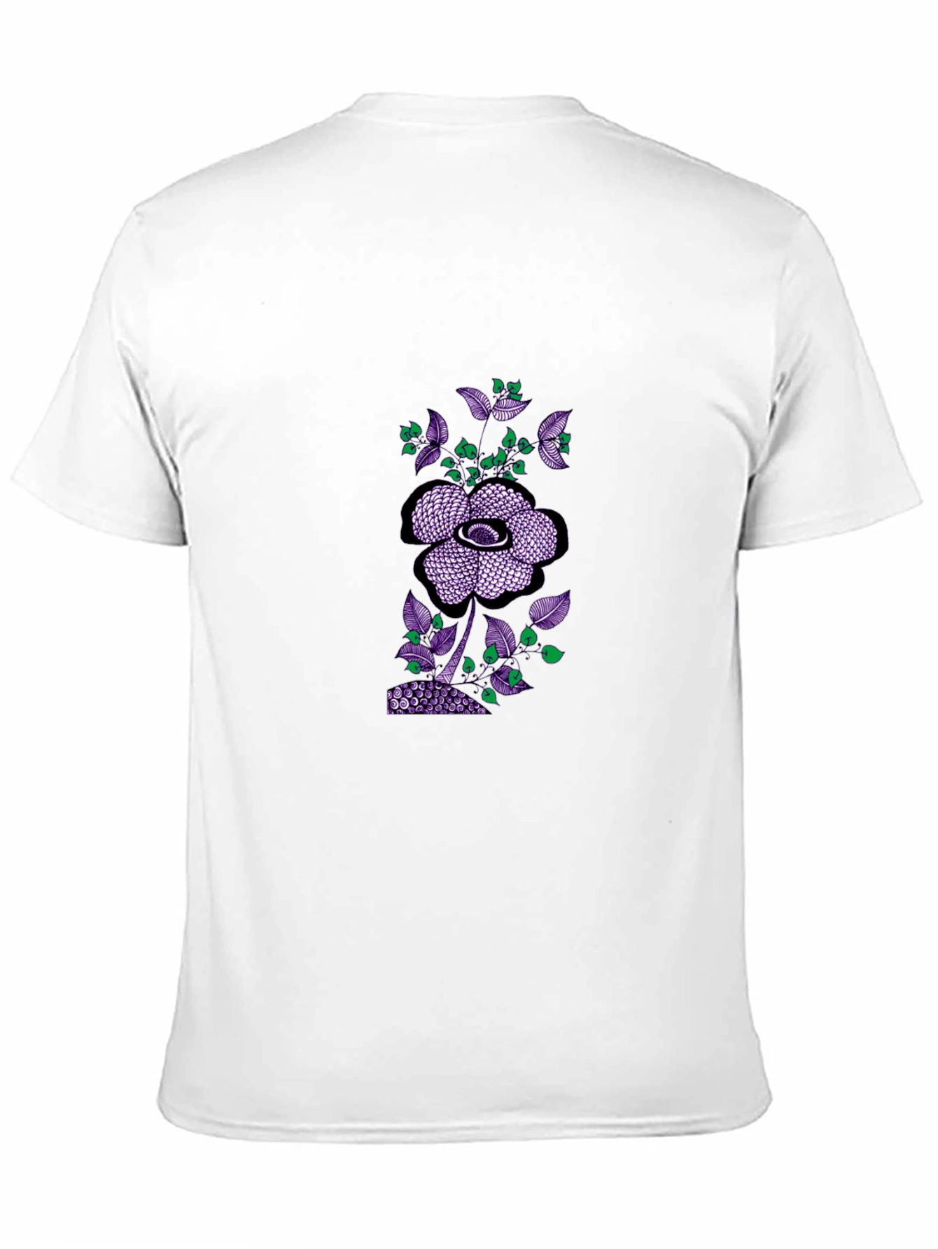 Black Tee with Abstract Floral Print