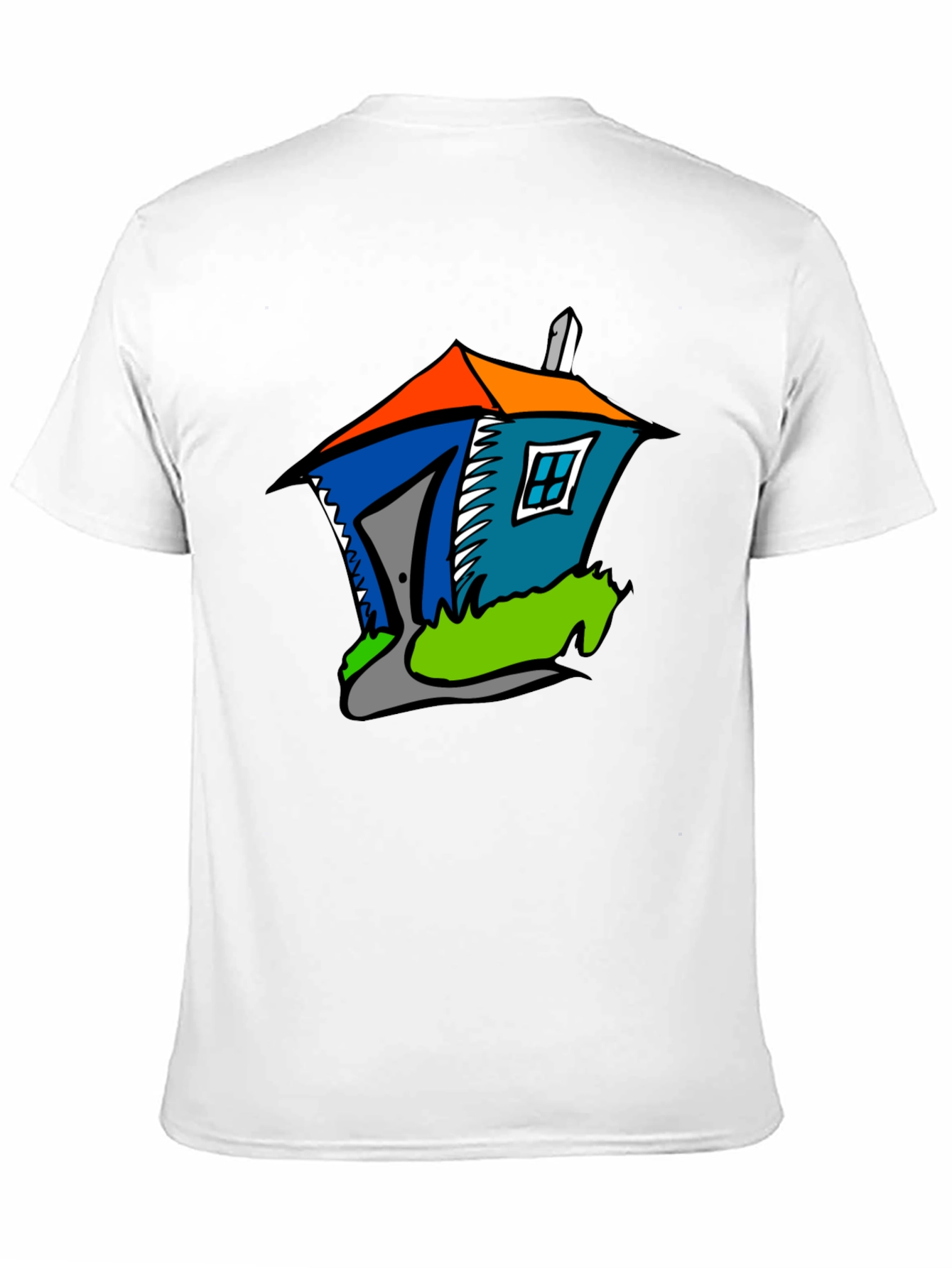 Cartoon House Graphic Tee - Stylish Comfort
