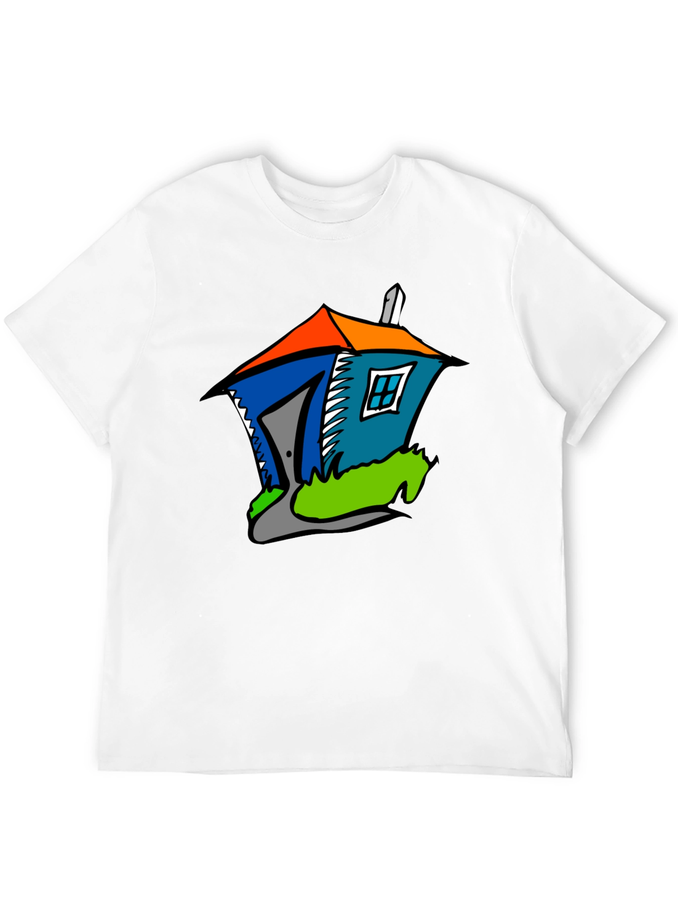 Cartoon House Graphic Tee - Stylish Comfort