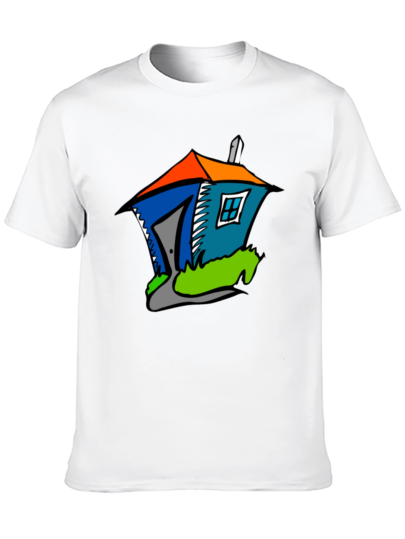 Cartoon House Graphic Tee - Stylish Comfort