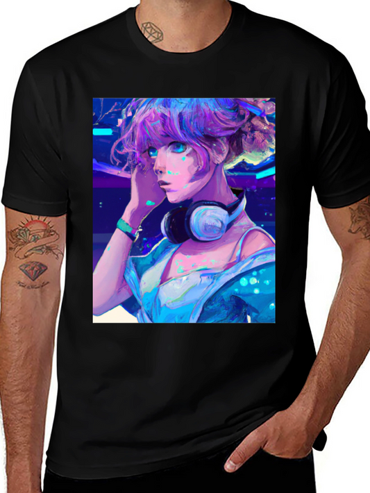Anime Girl Graphic Tee - Cool Manga Shirt