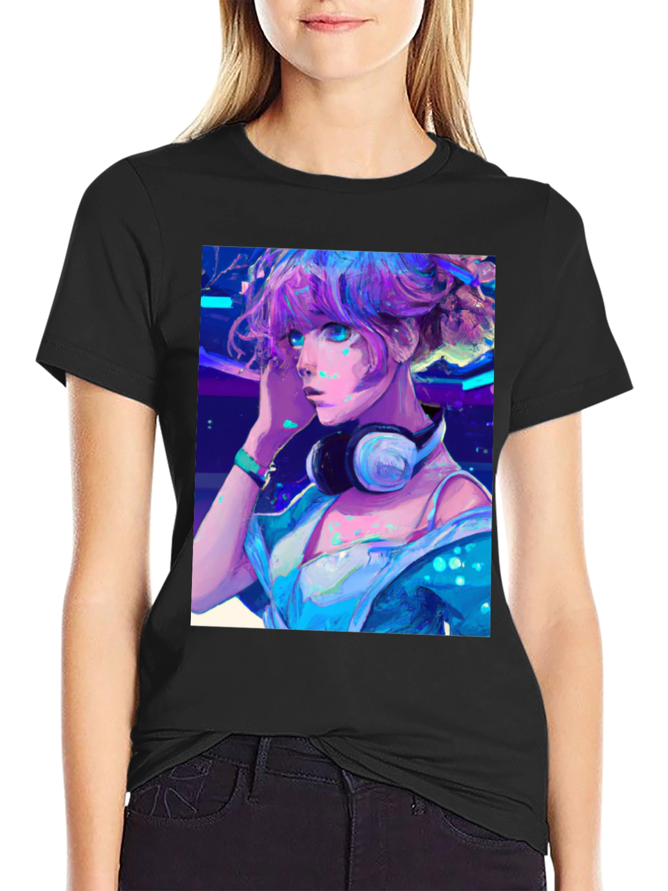 Anime Girl Graphic Tee - Cool Manga Shirt