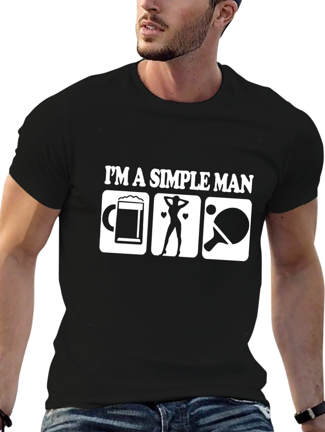 Simple Man T-Shirt: Beer Women Ping Pong