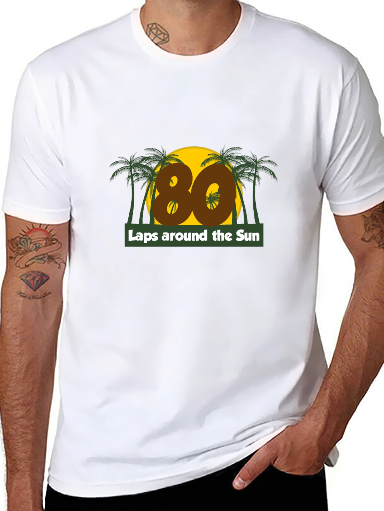 80 Laps Around the Sun Graphic T-Shirt