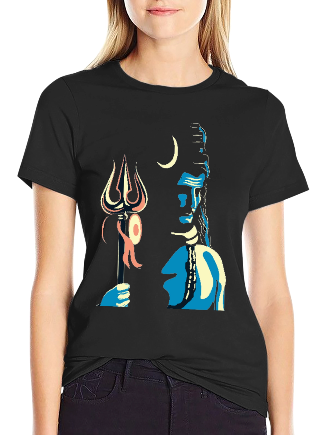 Shiva Graphic Tee - Black Cotton Blend