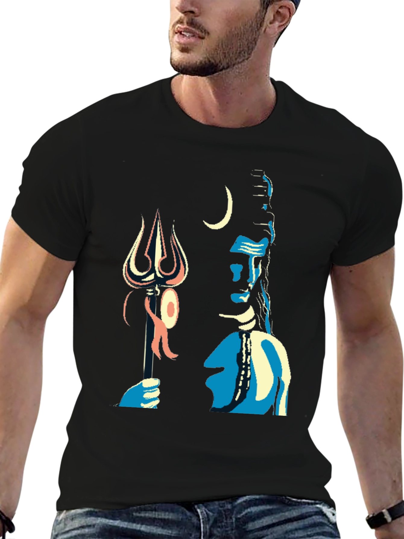 Shiva Graphic Tee - Black Cotton Blend