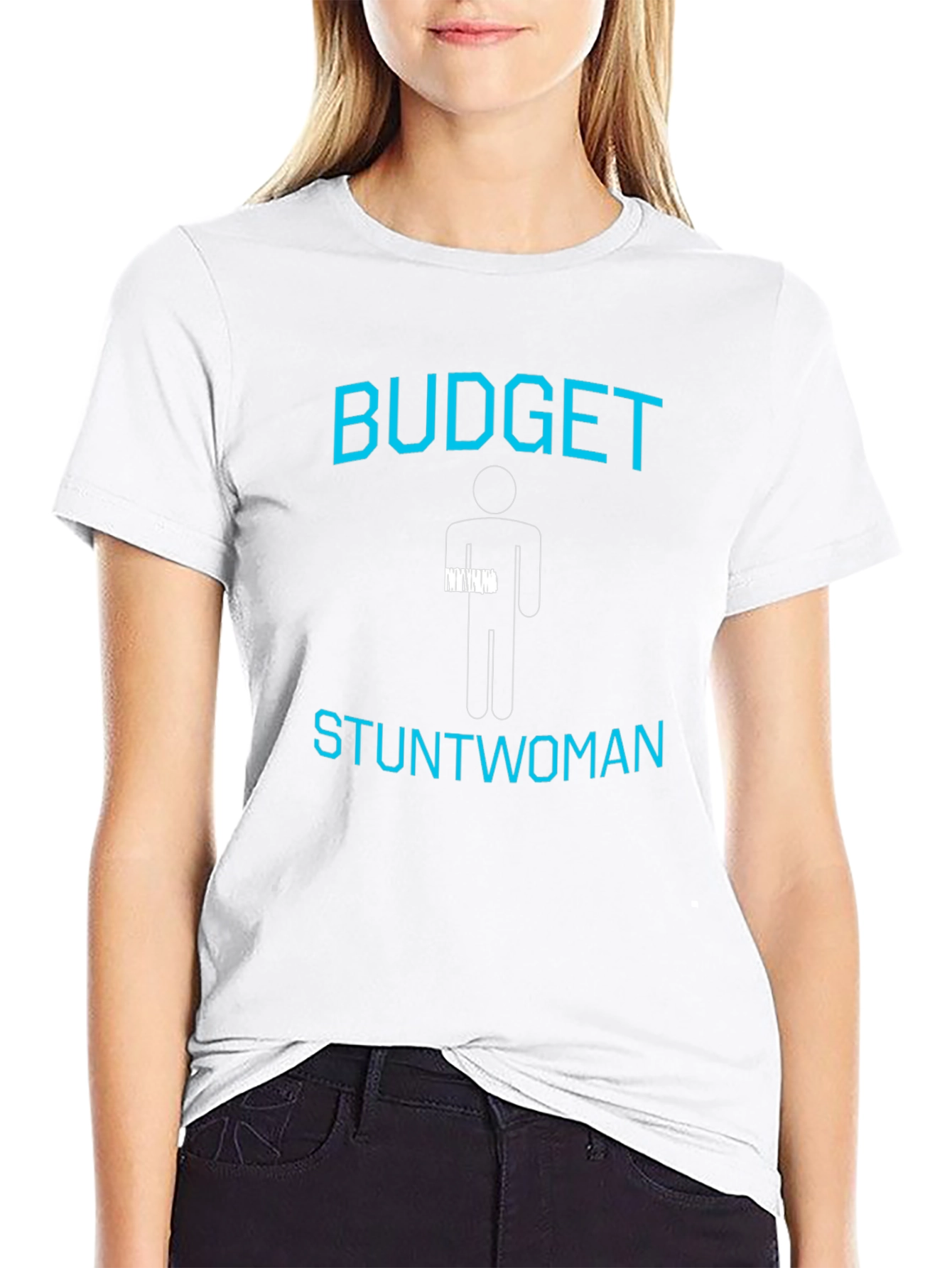 Budget Stuntwoman Graphic T-Shirt - Black