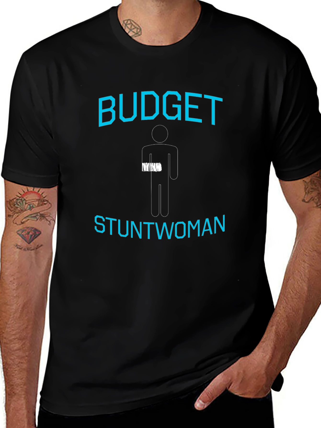 Budget Stuntwoman Graphic T-Shirt - Black