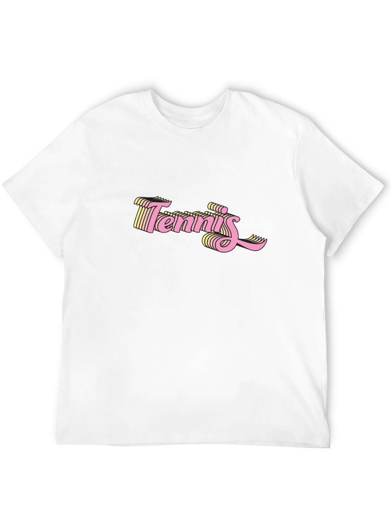 Retro Tennis Graphic Black T-Shirt