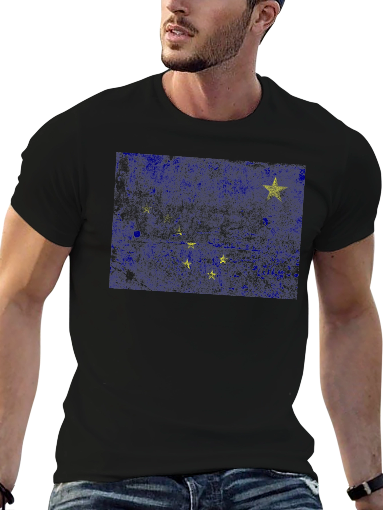 Alaska State Flag Black T-Shirt