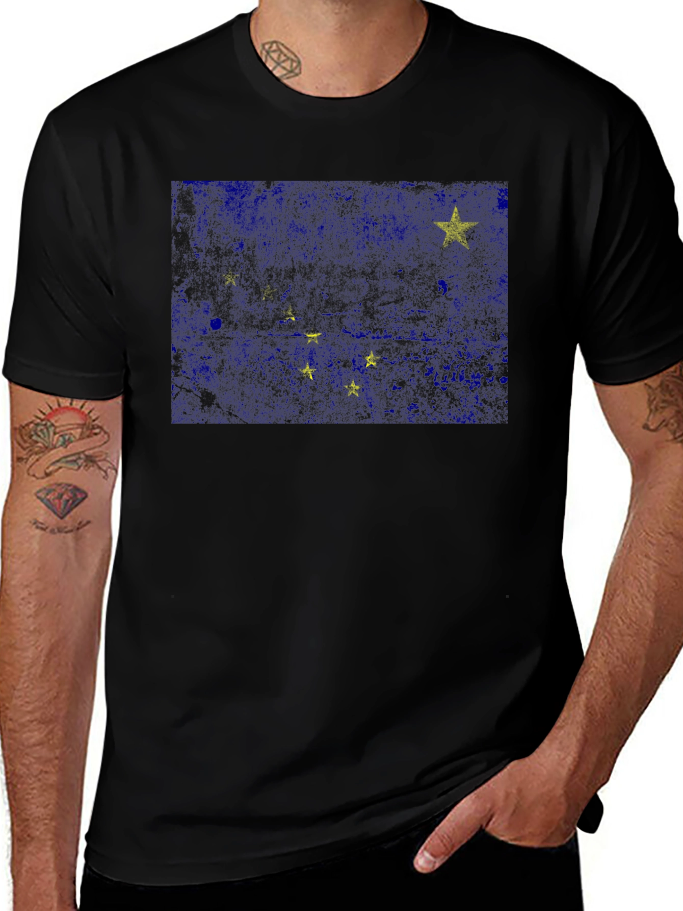 Alaska State Flag Black T-Shirt