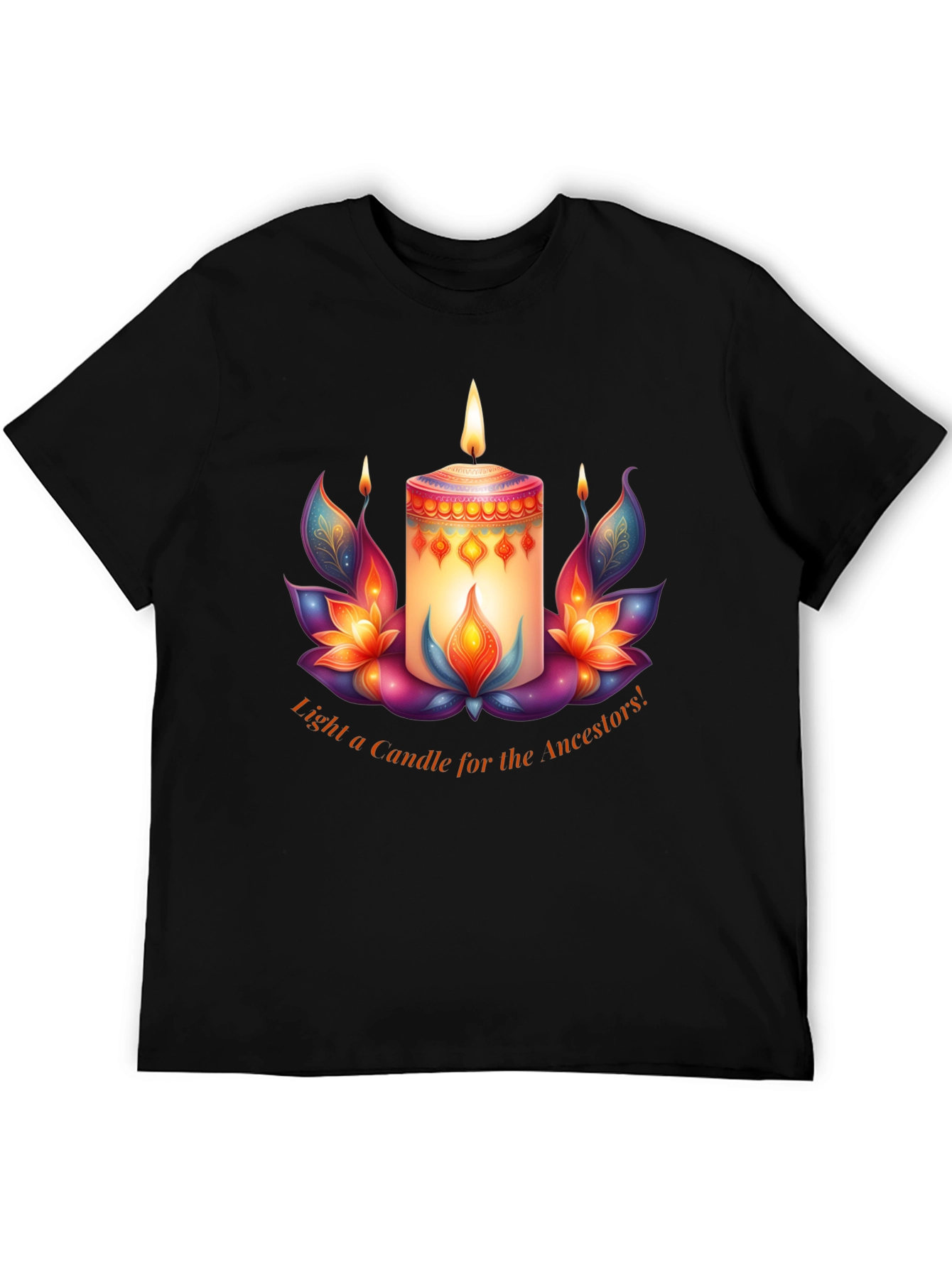 Ancestral Light T-Shirt - Candle & Lotus Design